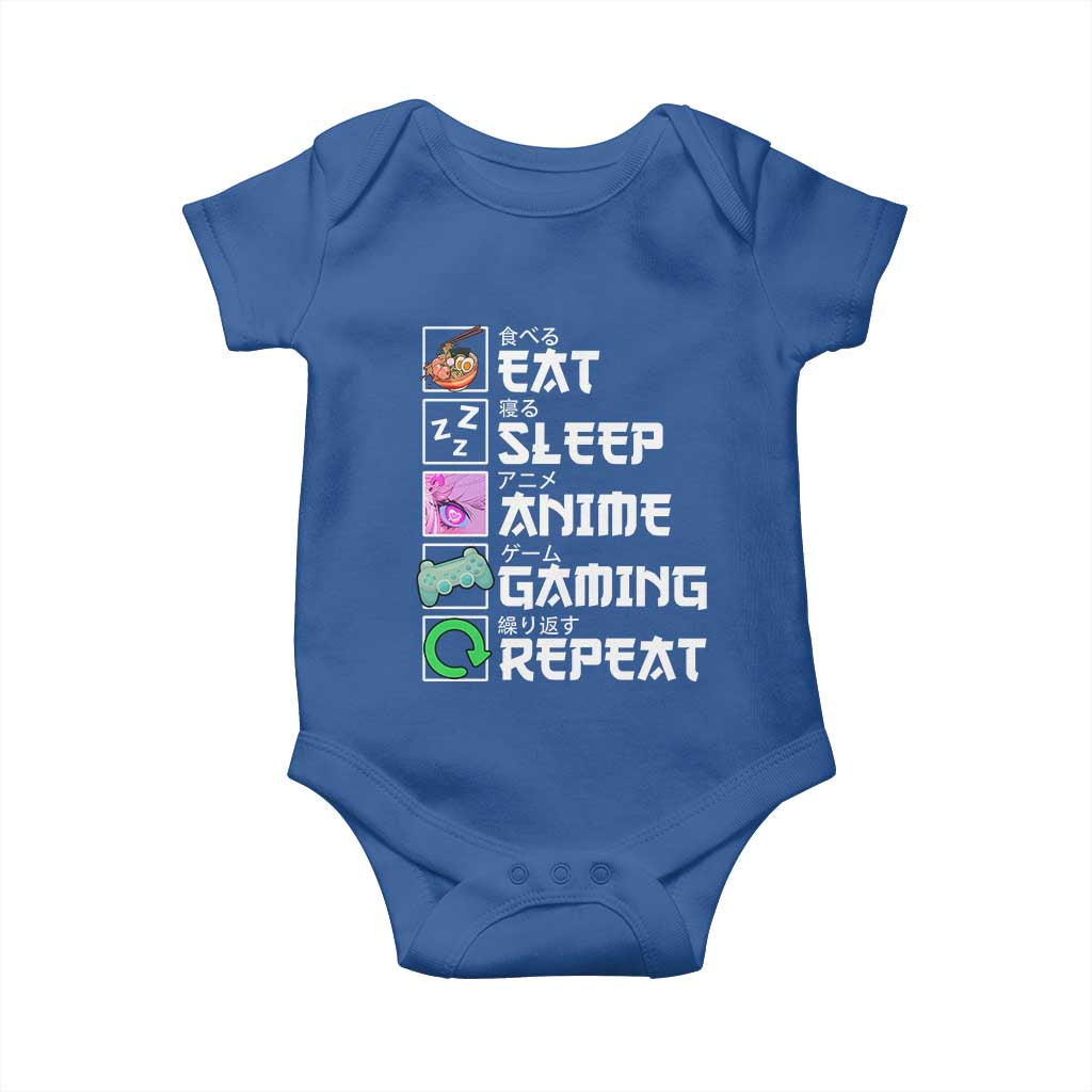Eat Sleep Anime Gaming Repeat Baby Onesie Kawaii Otaku Anime Manga