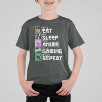 Eat Sleep Anime Gaming Repeat T Shirt For Kid Kawaii Otaku Anime Manga