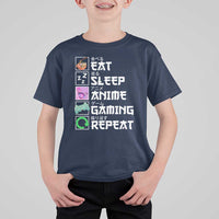 Eat Sleep Anime Gaming Repeat T Shirt For Kid Kawaii Otaku Anime Manga
