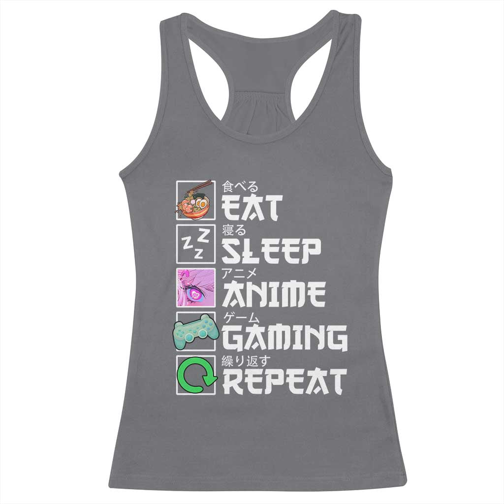 Eat Sleep Anime Gaming Repeat Racerback Tank Top Kawaii Otaku Anime Manga