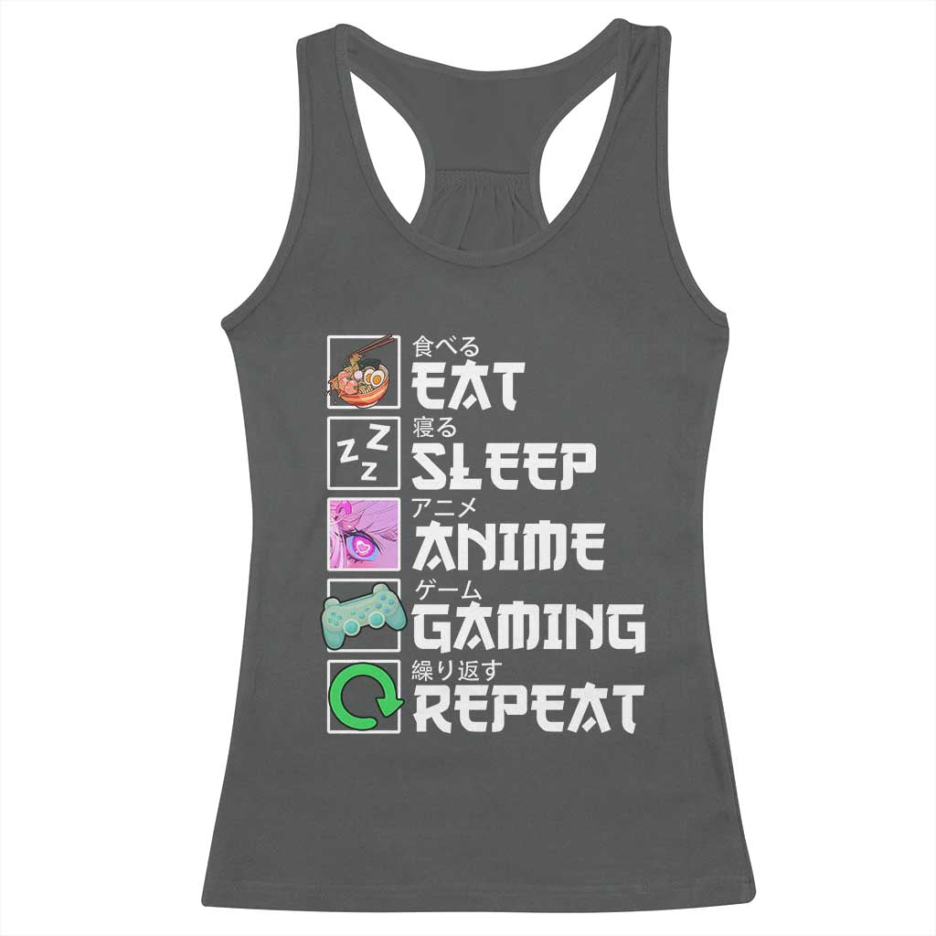 Eat Sleep Anime Gaming Repeat Racerback Tank Top Kawaii Otaku Anime Manga