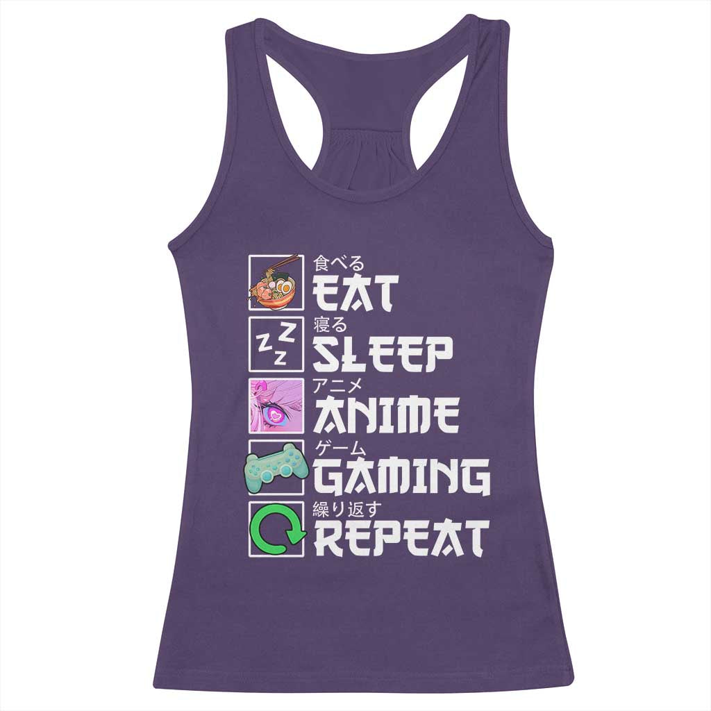 Eat Sleep Anime Gaming Repeat Racerback Tank Top Kawaii Otaku Anime Manga