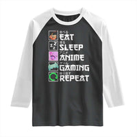 Eat Sleep Anime Gaming Repeat Raglan Shirt Kawaii Otaku Anime Manga