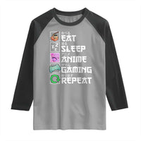 Eat Sleep Anime Gaming Repeat Raglan Shirt Kawaii Otaku Anime Manga
