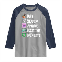 Eat Sleep Anime Gaming Repeat Raglan Shirt Kawaii Otaku Anime Manga