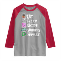 Eat Sleep Anime Gaming Repeat Raglan Shirt Kawaii Otaku Anime Manga