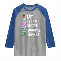 Eat Sleep Anime Gaming Repeat Raglan Shirt Kawaii Otaku Anime Manga