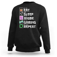 Eat Sleep Anime Gaming Repeat Sweatshirt Kawaii Otaku Anime Manga
