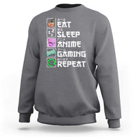 Eat Sleep Anime Gaming Repeat Sweatshirt Kawaii Otaku Anime Manga