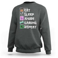 Eat Sleep Anime Gaming Repeat Sweatshirt Kawaii Otaku Anime Manga