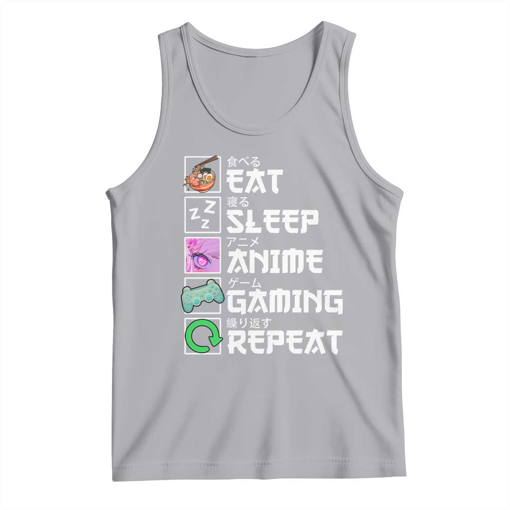 Eat Sleep Anime Gaming Repeat Tank Top Kawaii Otaku Anime Manga