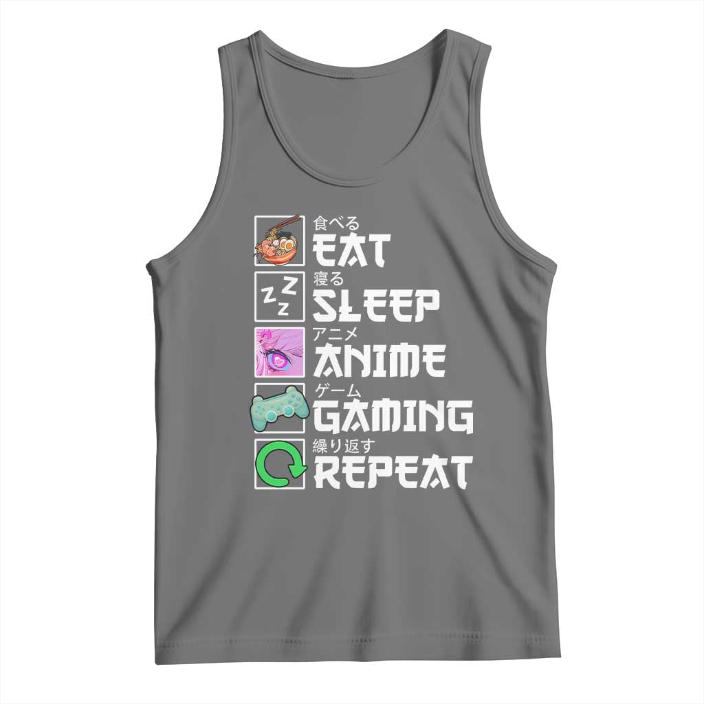 Eat Sleep Anime Gaming Repeat Tank Top Kawaii Otaku Anime Manga