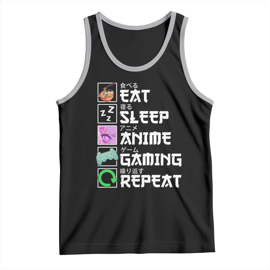 Eat Sleep Anime Gaming Repeat Tank Top Kawaii Otaku Anime Manga
