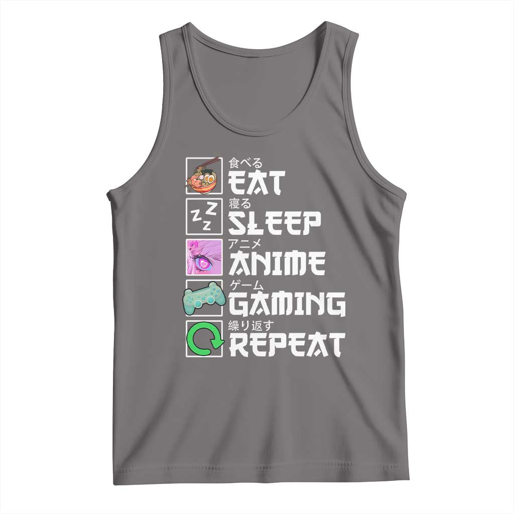 Eat Sleep Anime Gaming Repeat Tank Top Kawaii Otaku Anime Manga