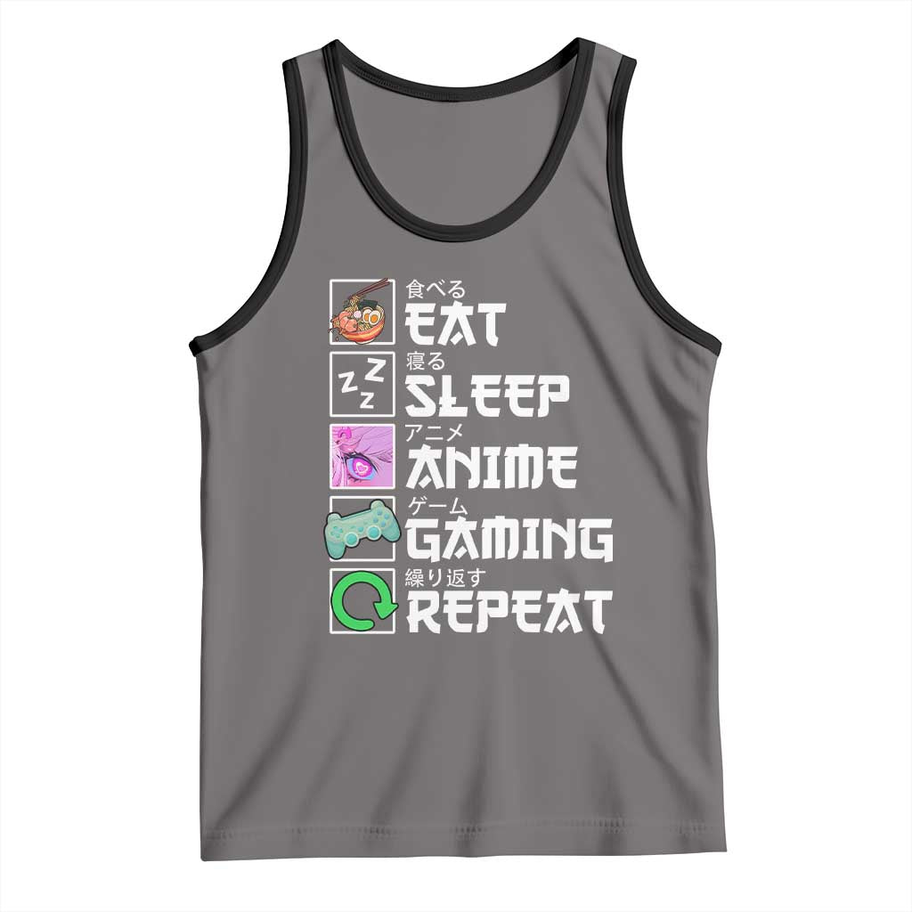 Eat Sleep Anime Gaming Repeat Tank Top Kawaii Otaku Anime Manga