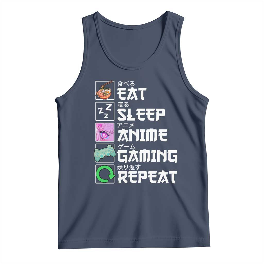Eat Sleep Anime Gaming Repeat Tank Top Kawaii Otaku Anime Manga