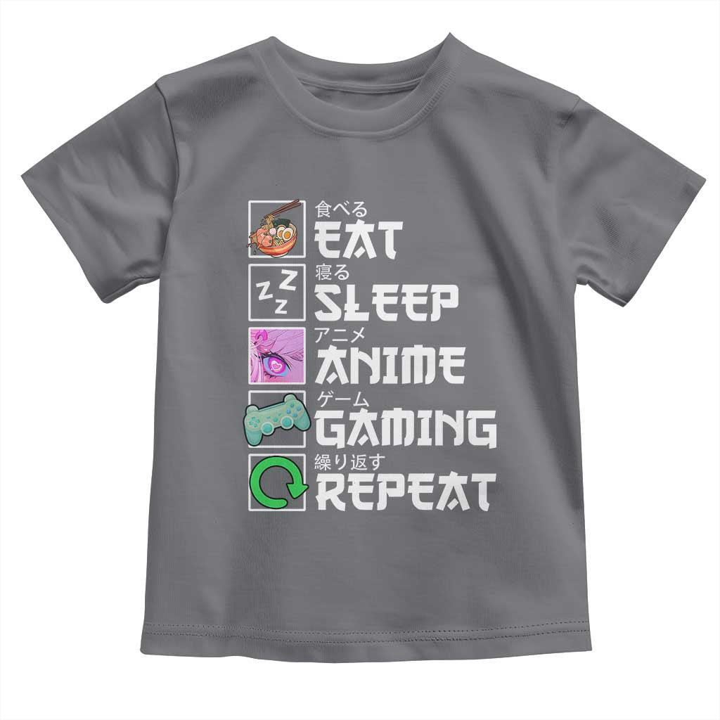 Eat Sleep Anime Gaming Repeat Toddler T Shirt Kawaii Otaku Anime Manga