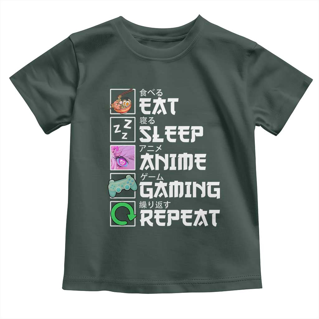 Eat Sleep Anime Gaming Repeat Toddler T Shirt Kawaii Otaku Anime Manga
