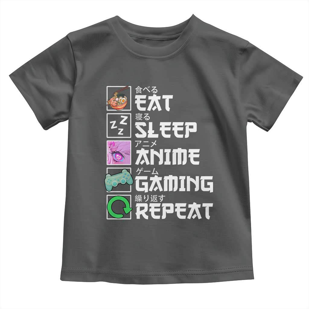 Eat Sleep Anime Gaming Repeat Toddler T Shirt Kawaii Otaku Anime Manga