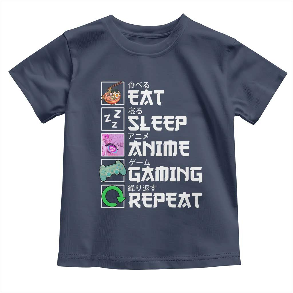 Eat Sleep Anime Gaming Repeat Toddler T Shirt Kawaii Otaku Anime Manga