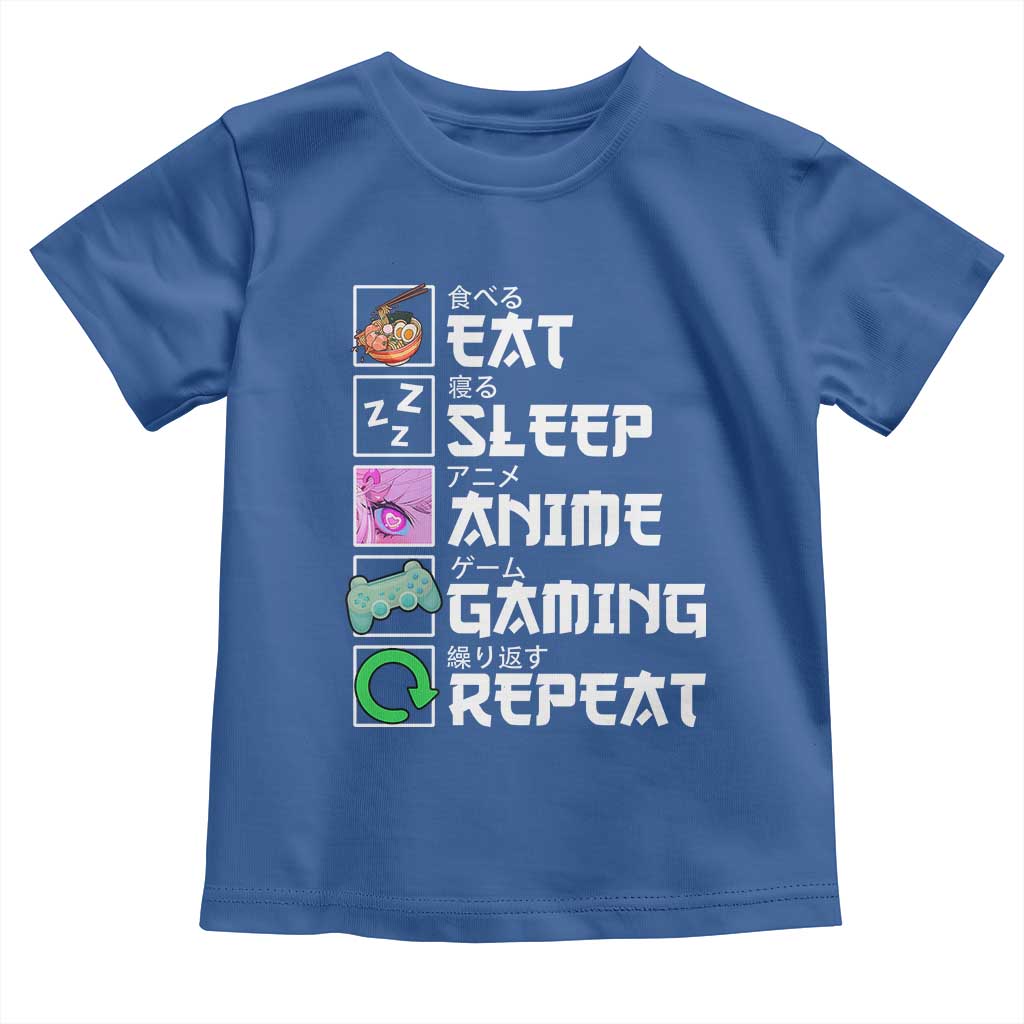 Eat Sleep Anime Gaming Repeat Toddler T Shirt Kawaii Otaku Anime Manga