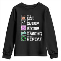Eat Sleep Anime Gaming Repeat Youth Sweatshirt Kawaii Otaku Anime Manga