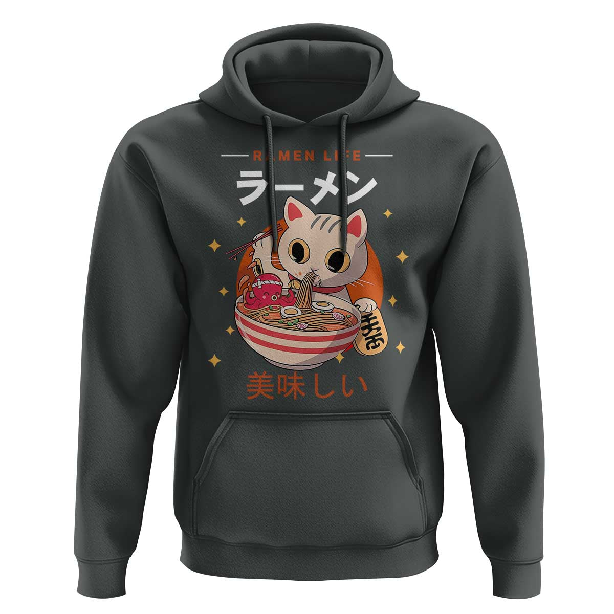 Funny Japanese Kawaii Cat Neko Ramen Hoodie