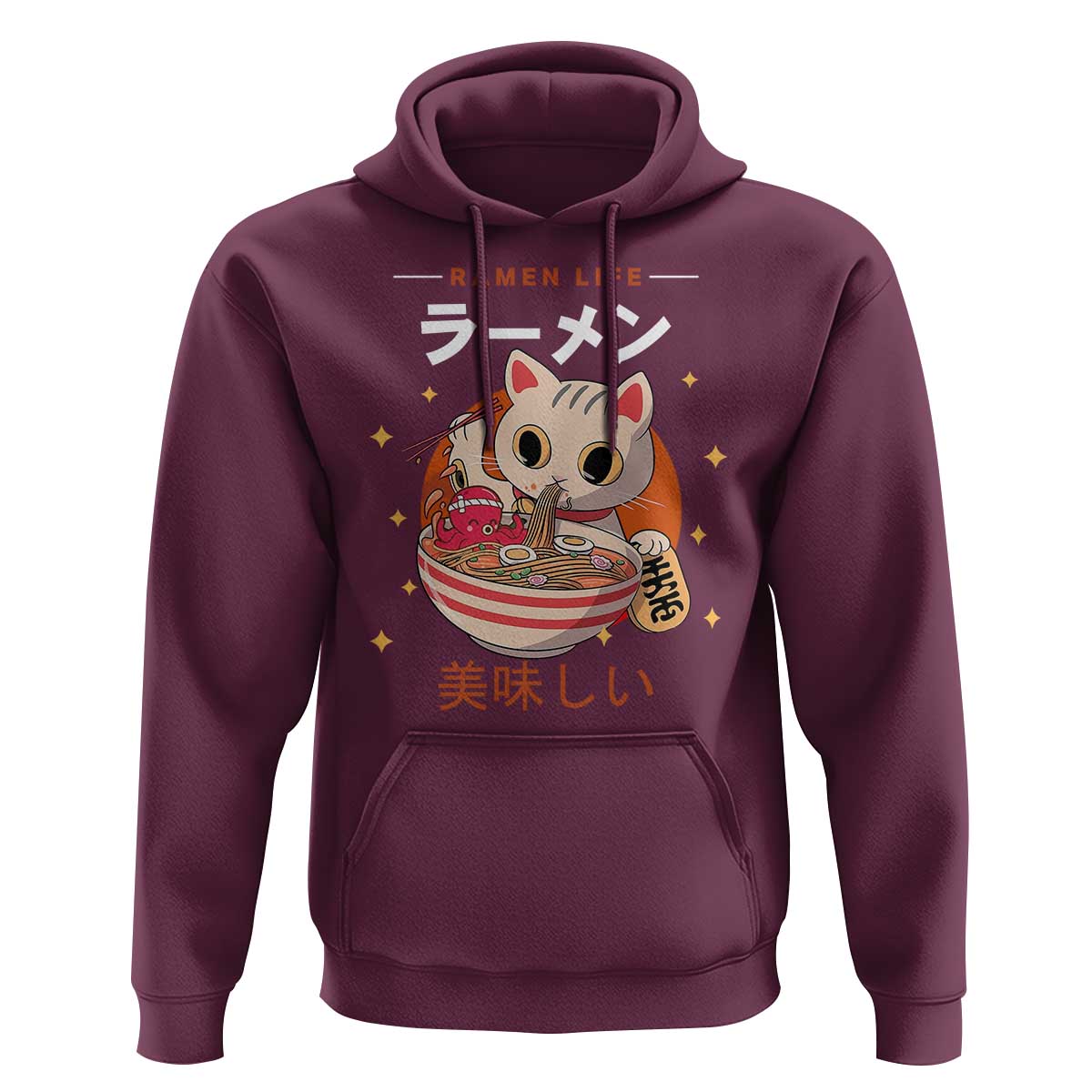 Funny Japanese Kawaii Cat Neko Ramen Hoodie