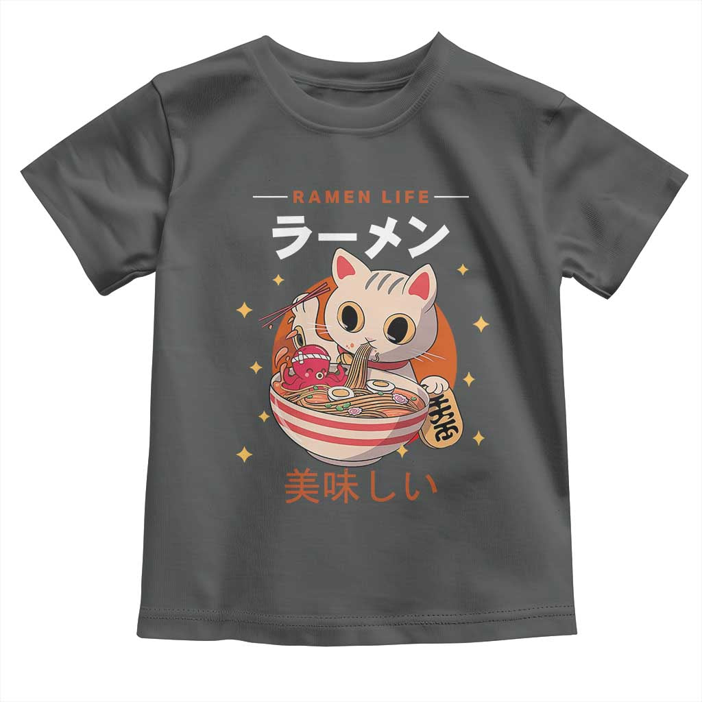 Funny Japanese Kawaii Cat Neko Ramen Toddler T Shirt