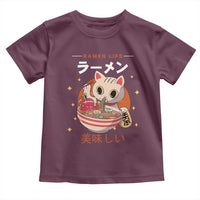 Funny Japanese Kawaii Cat Neko Ramen Toddler T Shirt