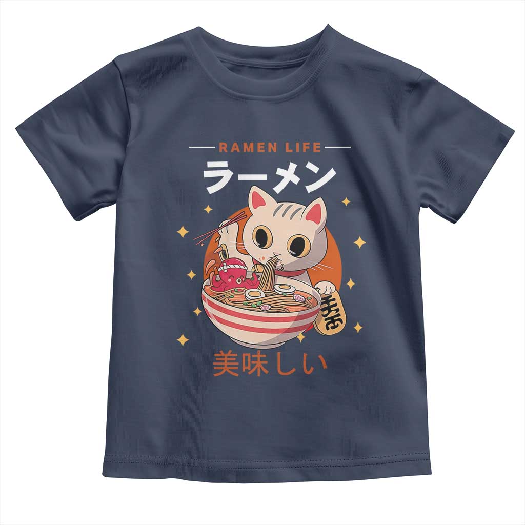 Funny Japanese Kawaii Cat Neko Ramen Toddler T Shirt