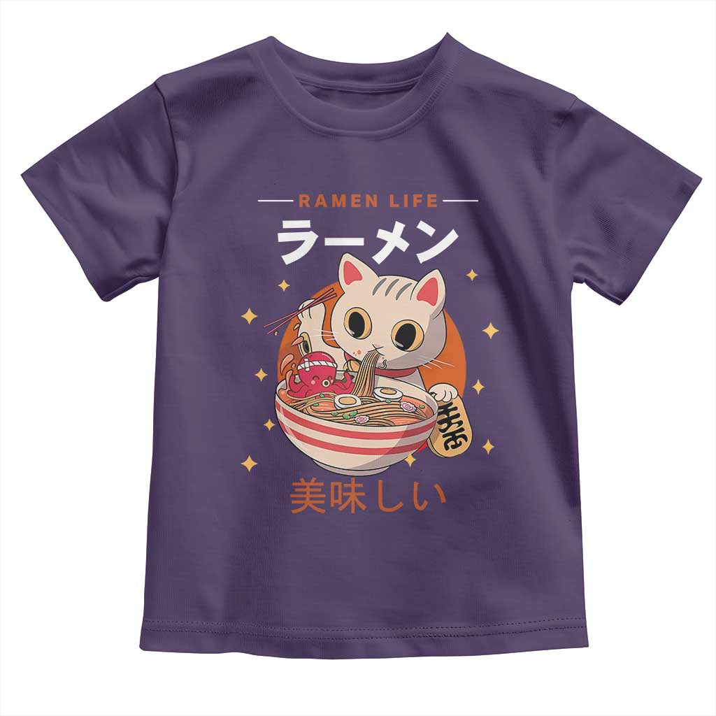 Funny Japanese Kawaii Cat Neko Ramen Toddler T Shirt