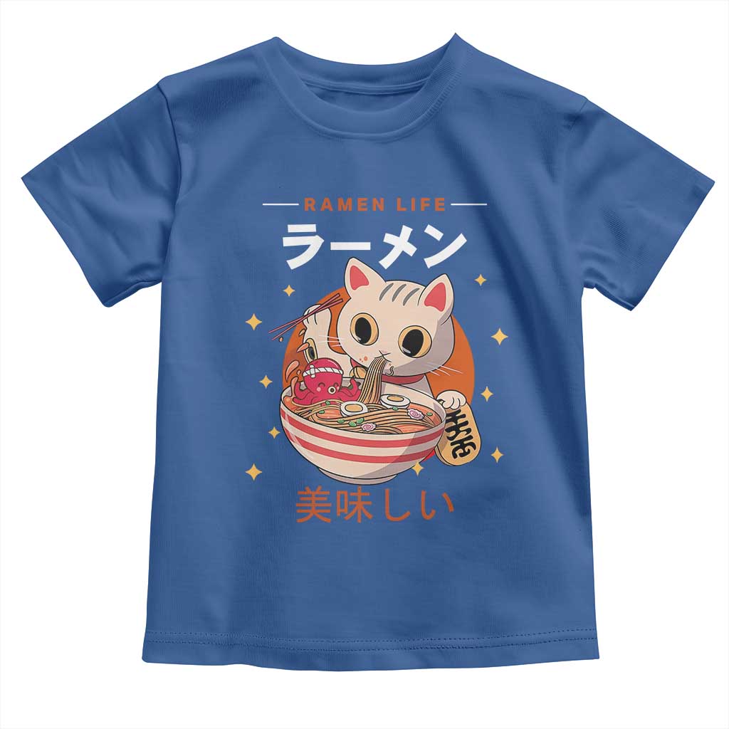 Funny Japanese Kawaii Cat Neko Ramen Toddler T Shirt