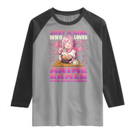 Funny Just A Girl Who Loves Anime Ramen And Sketching Raglan Shirt Otaku Japanese Kawaii Anime Girl