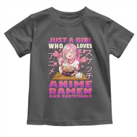 Funny Just A Girl Who Loves Anime Ramen And Sketching Toddler T Shirt Otaku Japanese Kawaii Anime Girl