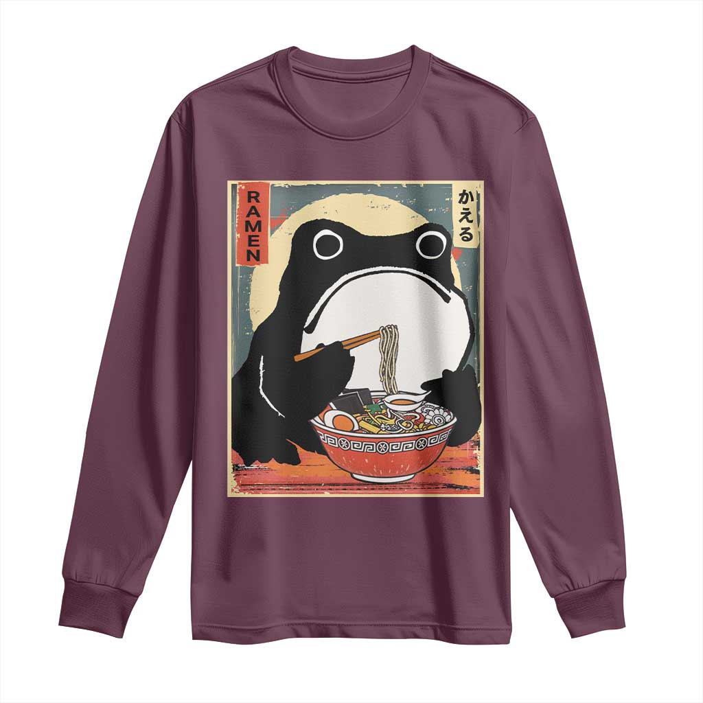 Funny Frog Ramen Japanese Kawaii Anime Long Sleeve Shirt