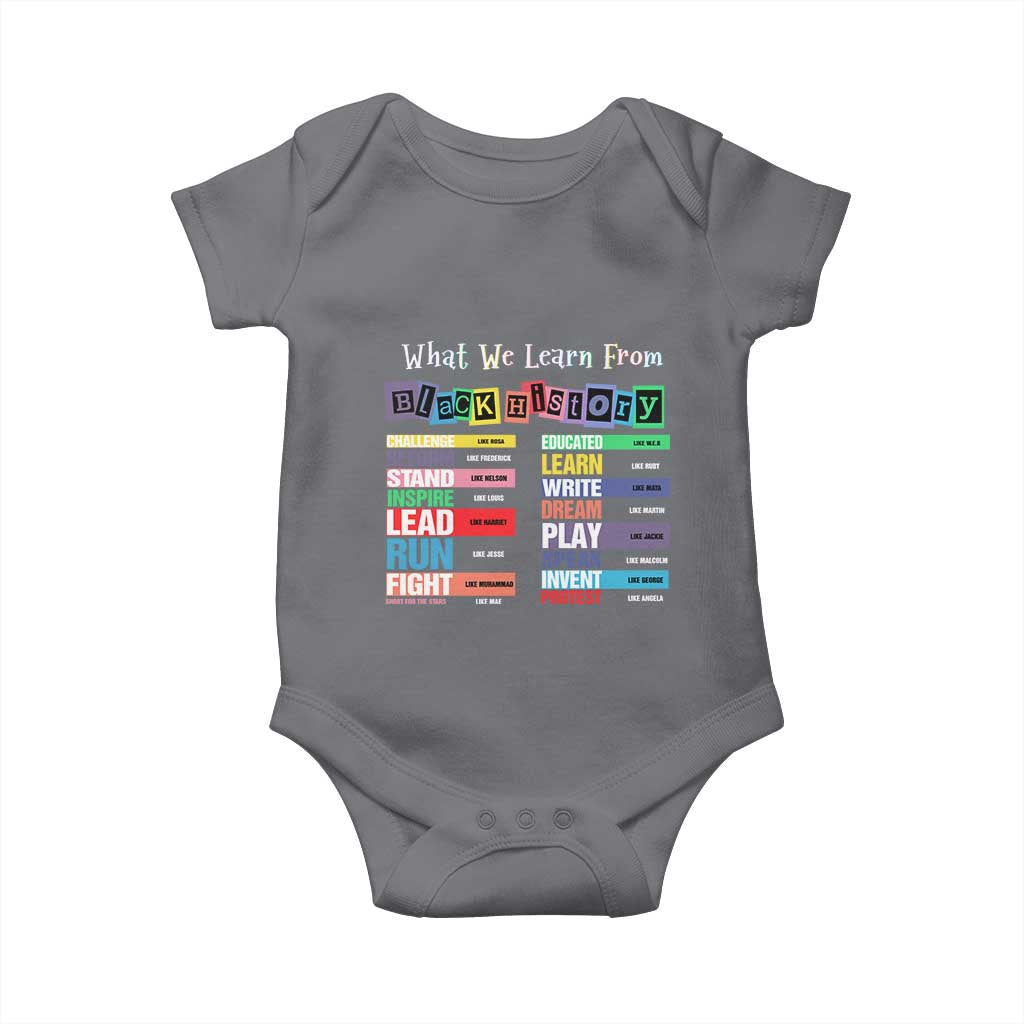 What We Learn From Black History Baby Onesie African American Pride