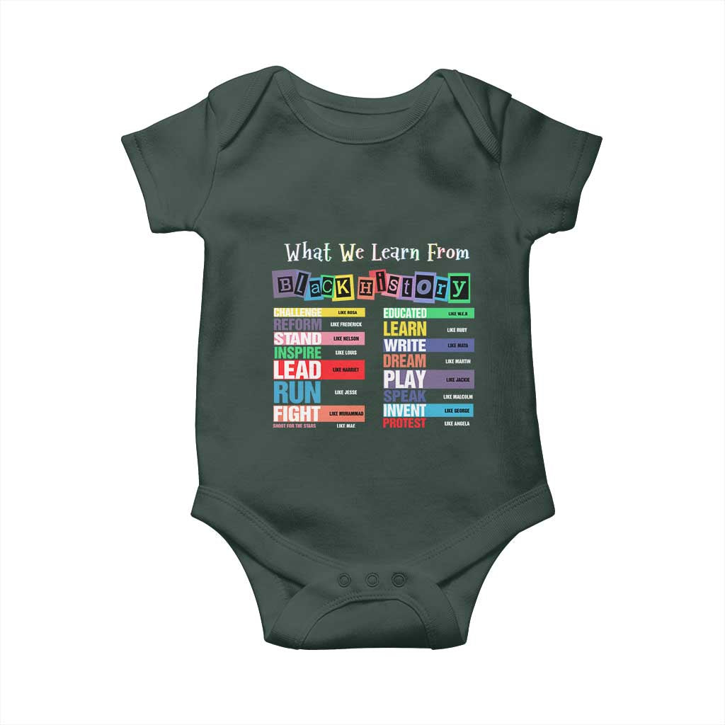What We Learn From Black History Baby Onesie African American Pride