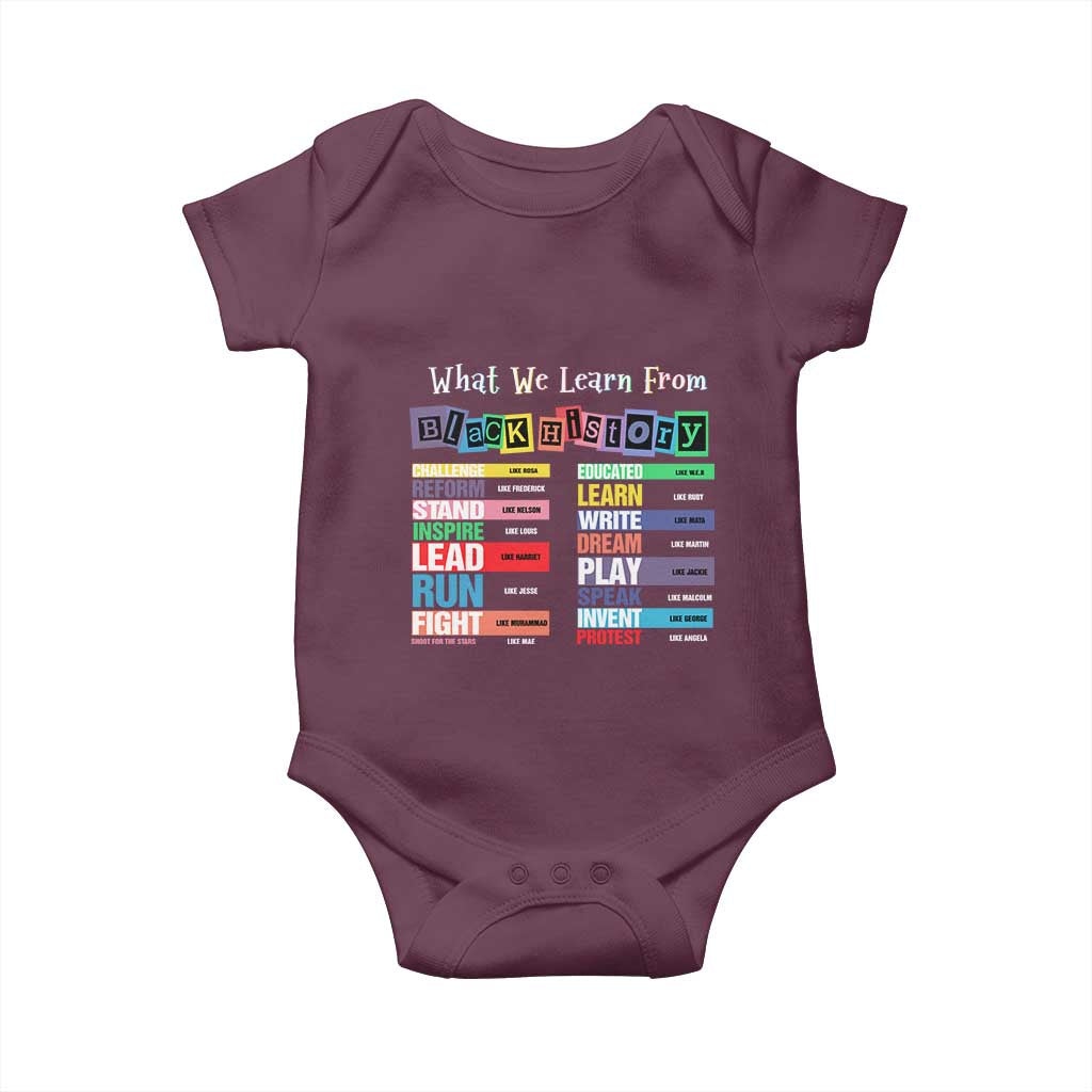 What We Learn From Black History Baby Onesie African American Pride