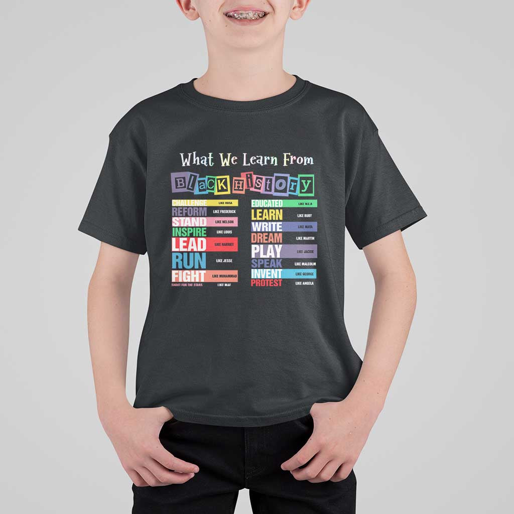 What We Learn From Black History T Shirt For Kid African American Pride