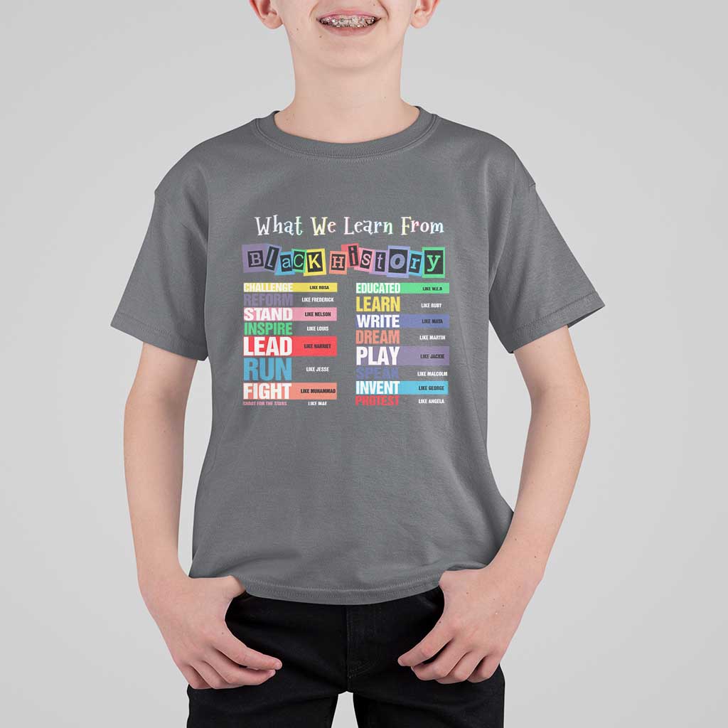 What We Learn From Black History T Shirt For Kid African American Pride