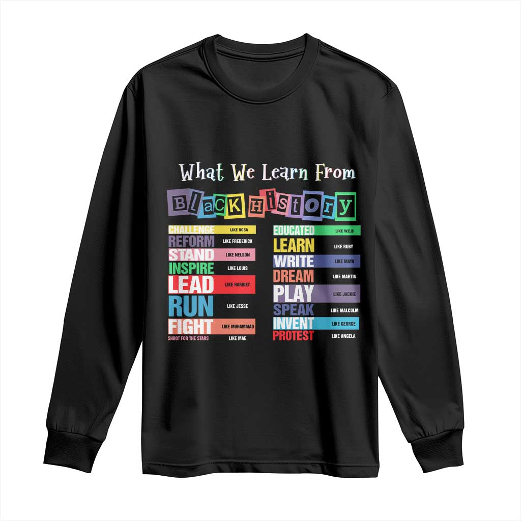 What We Learn From Black History Long Sleeve Shirt African American Pride