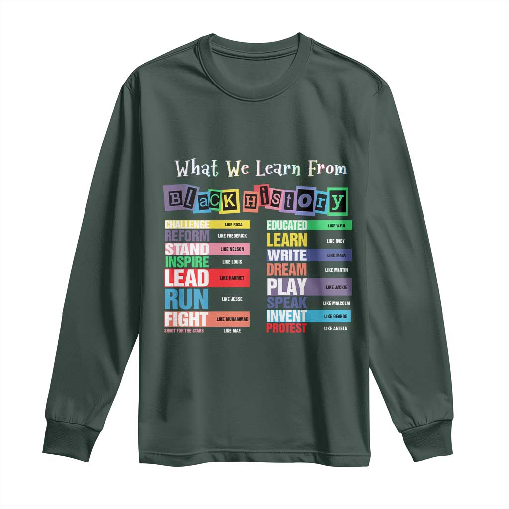 What We Learn From Black History Long Sleeve Shirt African American Pride