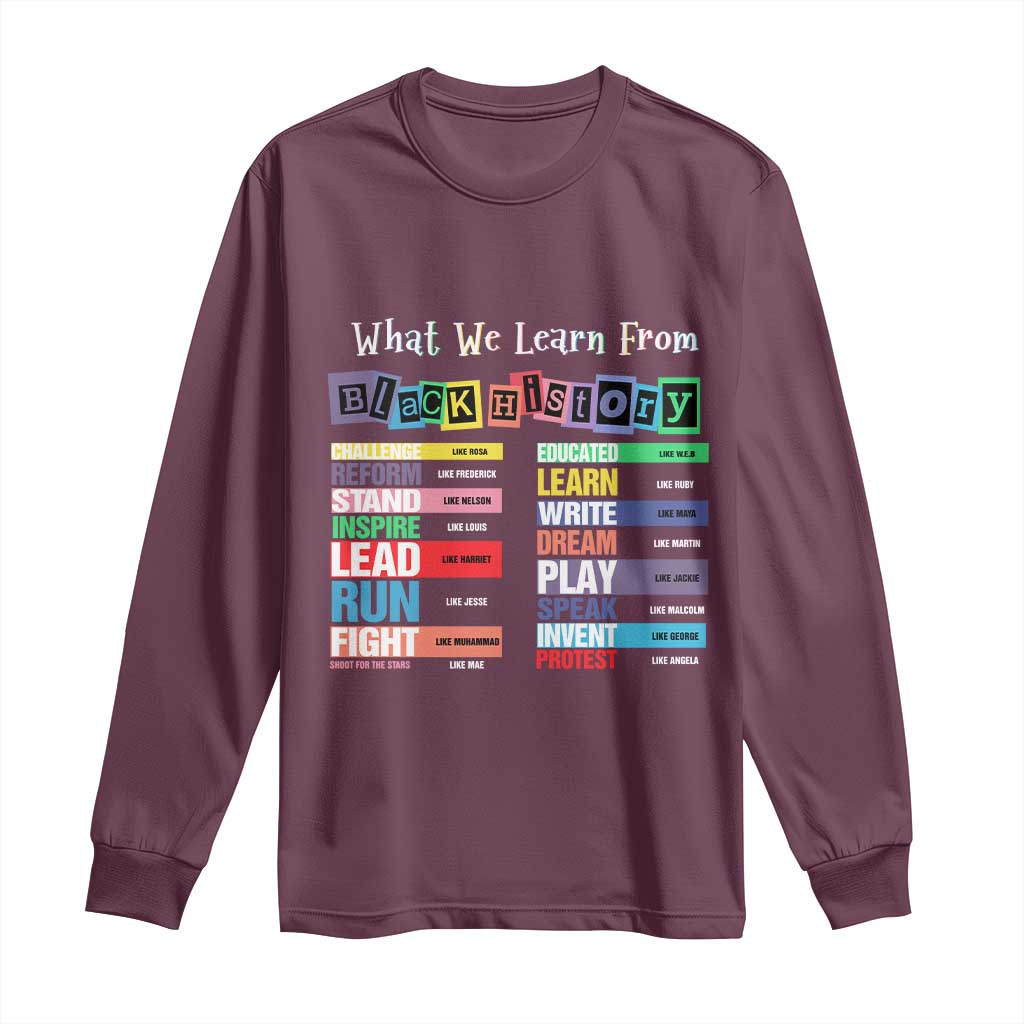 What We Learn From Black History Long Sleeve Shirt African American Pride