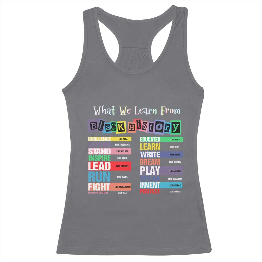 What We Learn From Black History Racerback Tank Top African American Pride