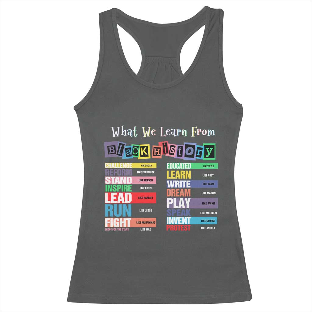 What We Learn From Black History Racerback Tank Top African American Pride