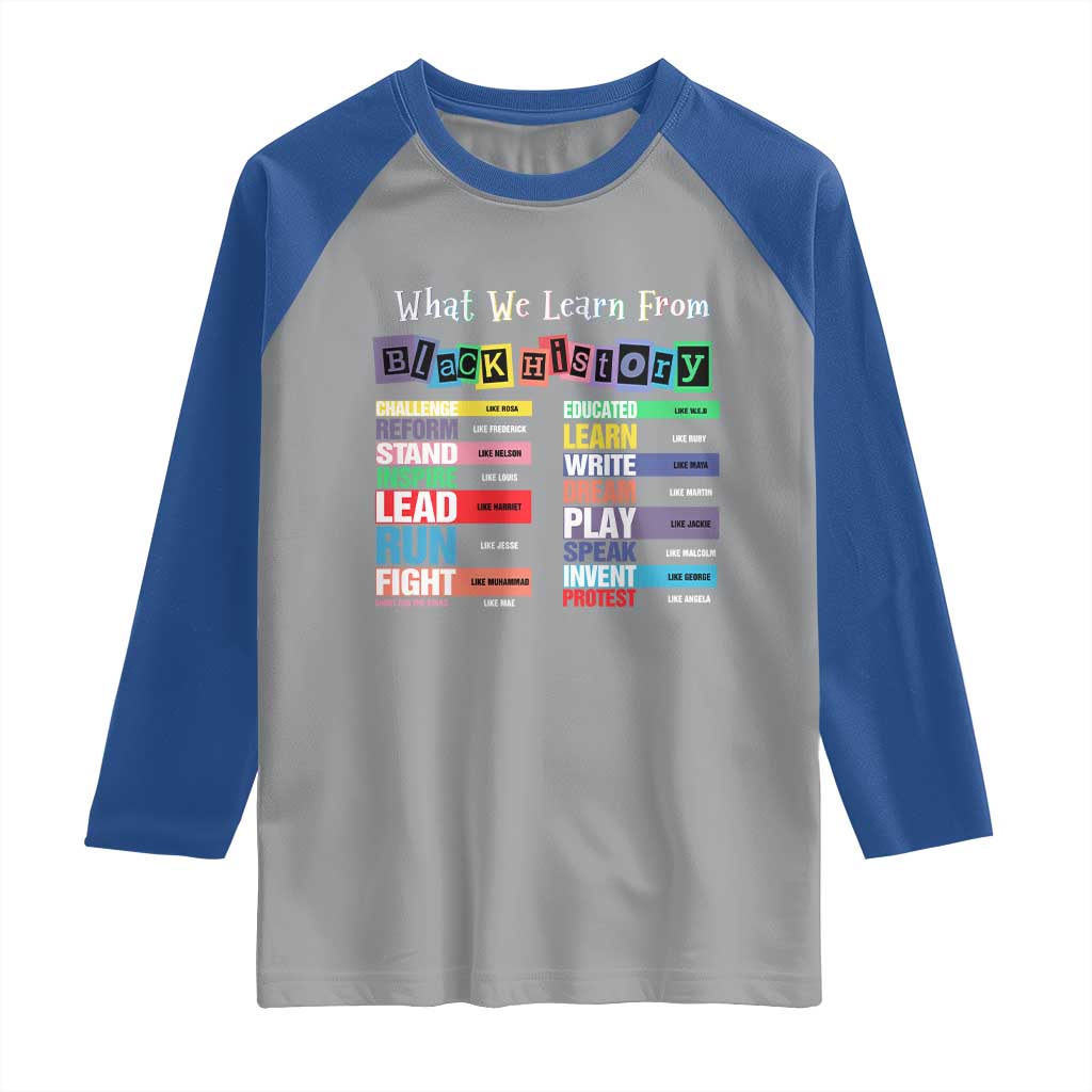 What We Learn From Black History Raglan Shirt African American Pride