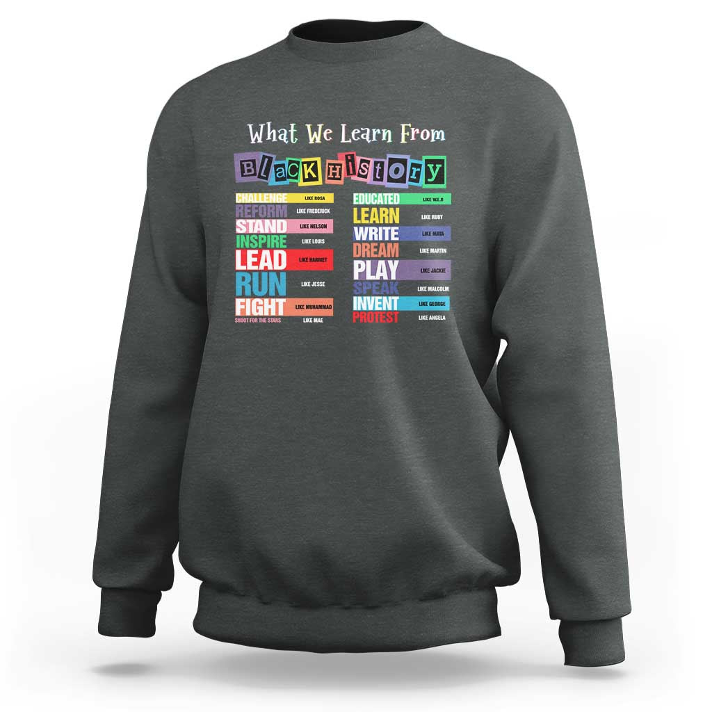 What We Learn From Black History Sweatshirt African American Pride