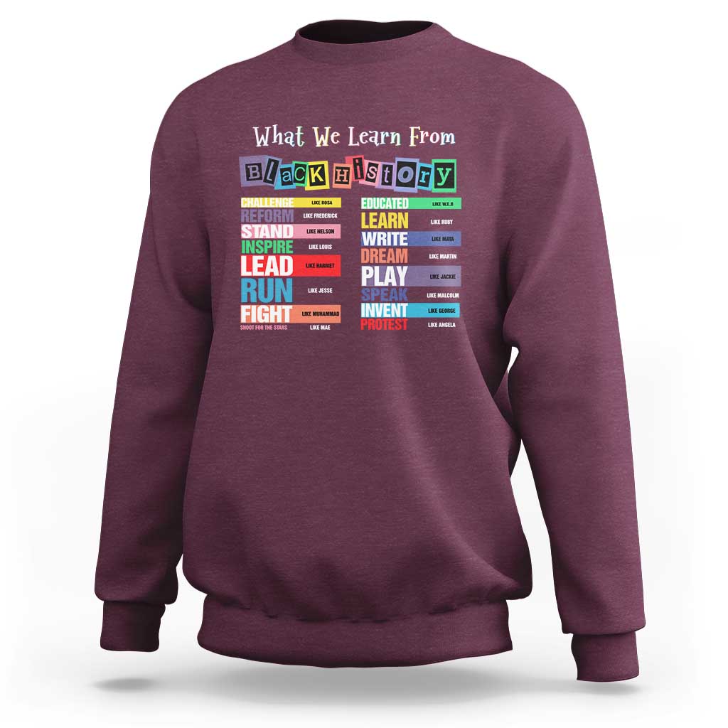 What We Learn From Black History Sweatshirt African American Pride