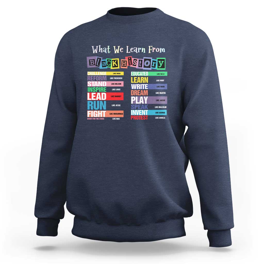 What We Learn From Black History Sweatshirt African American Pride